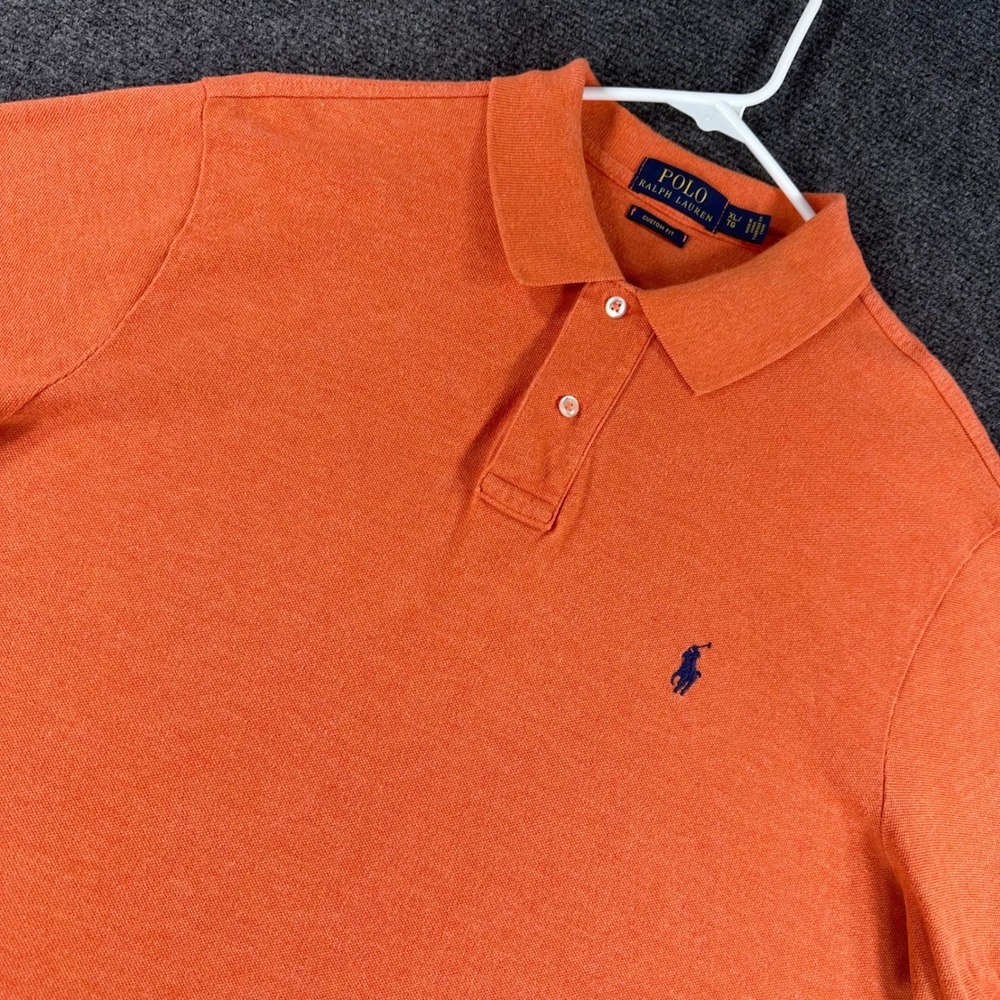 Polo Ralph Lauren Polo Shirt Mens XL Extra Large Orange Custom Fit Pony Logo